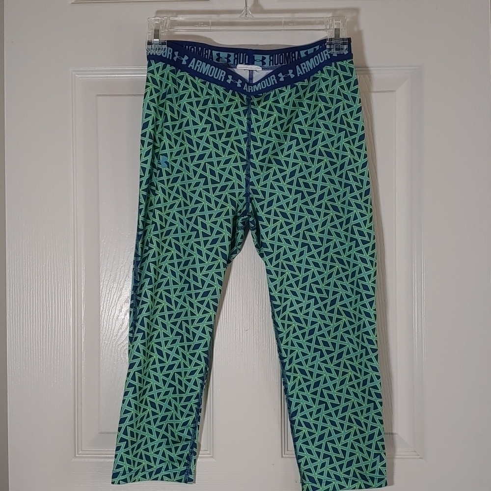 Under Armour turquoise and blue cropped leggings size s